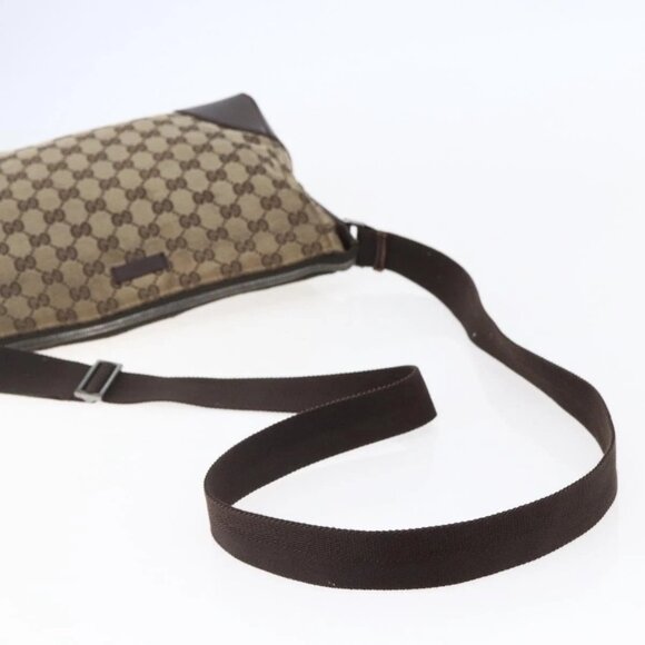 GUCCI GG Canvas Shoulder Bag Beige Silver 114273 Auth 146694 - Picture 8 of 16